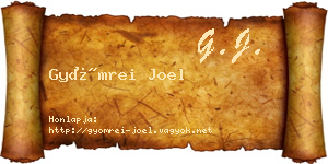 Gyömrei Joel névjegykártya